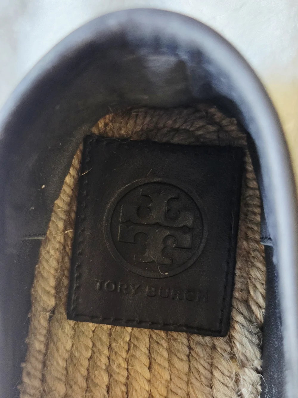 Tory Burch Black with Cream Spotted Espadrille Flats